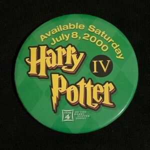 Harry Potter Year 4 Promotional Button 2000 Y2K